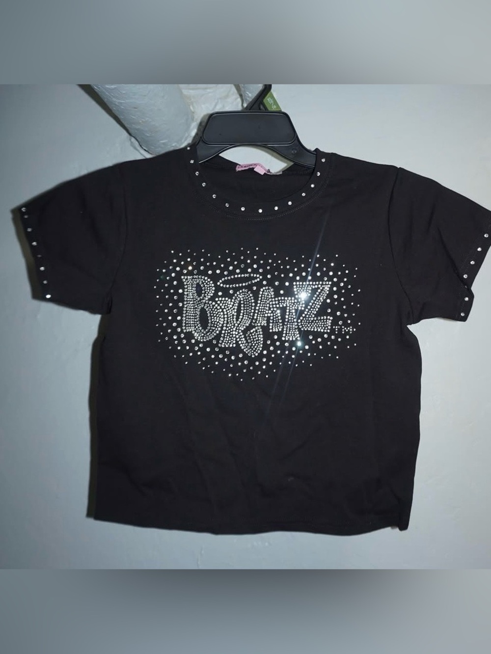Dolls Kill Black Rhinestone Bratz Logo Tee